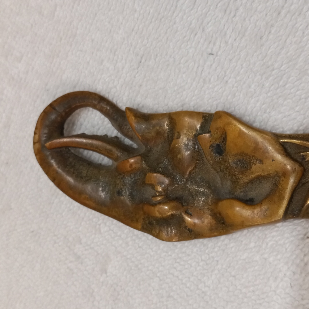 Brass Elephant Vintage Letter Opener, 10" Long - Picture 3 of 6